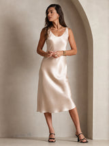 [Beige] SilkSilky-ES Sleeveless Vestido 003