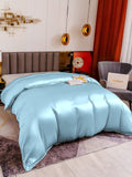 SilkSilky ES 19Momme Seda Pura Duvet Cover AzulClaro 004