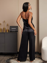 [Negro] SilkSilky-ES Spalline Sottili Cuello en V Conjunto de tirantes 002