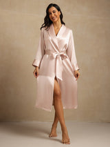 [Rosa] SilkSilky-ES Long Sleeve Bata de mujer 008