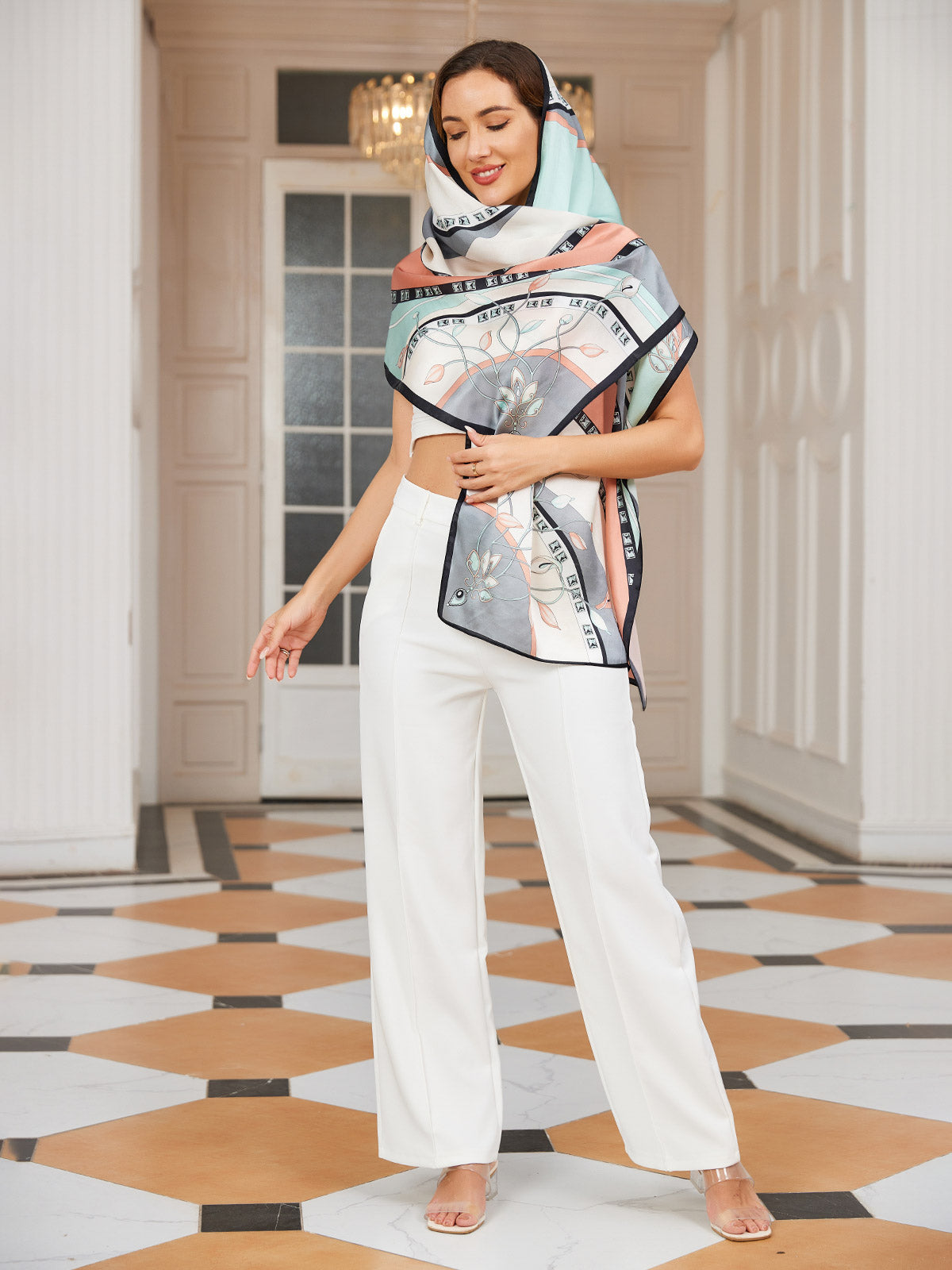 [P030] SilkSilky-ES Seda Pura Scarf 005,