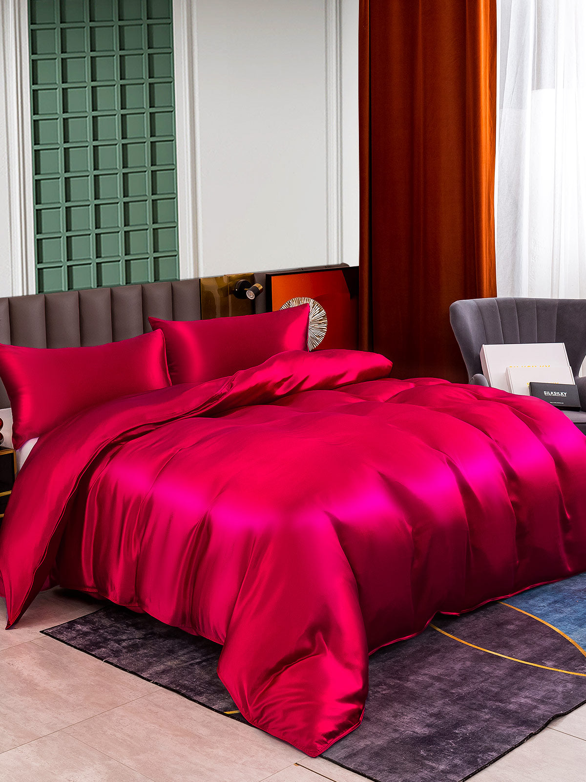 [Vino] SilkSilky-ES 25Momme Seda Pura Bedding Set 001