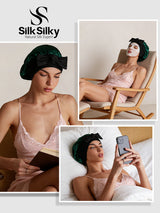 [Verde Oscuro] SilkSilky-ES Gorros De Dormir 005