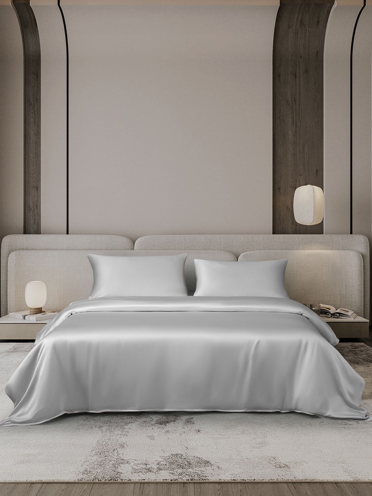 [Plata] SilkSilky-ES 19Momme Juego de ropa de cama 002
