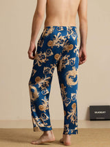 [Dragón Navy] SilkSilky-ES Mens Sleep Bottoms 002