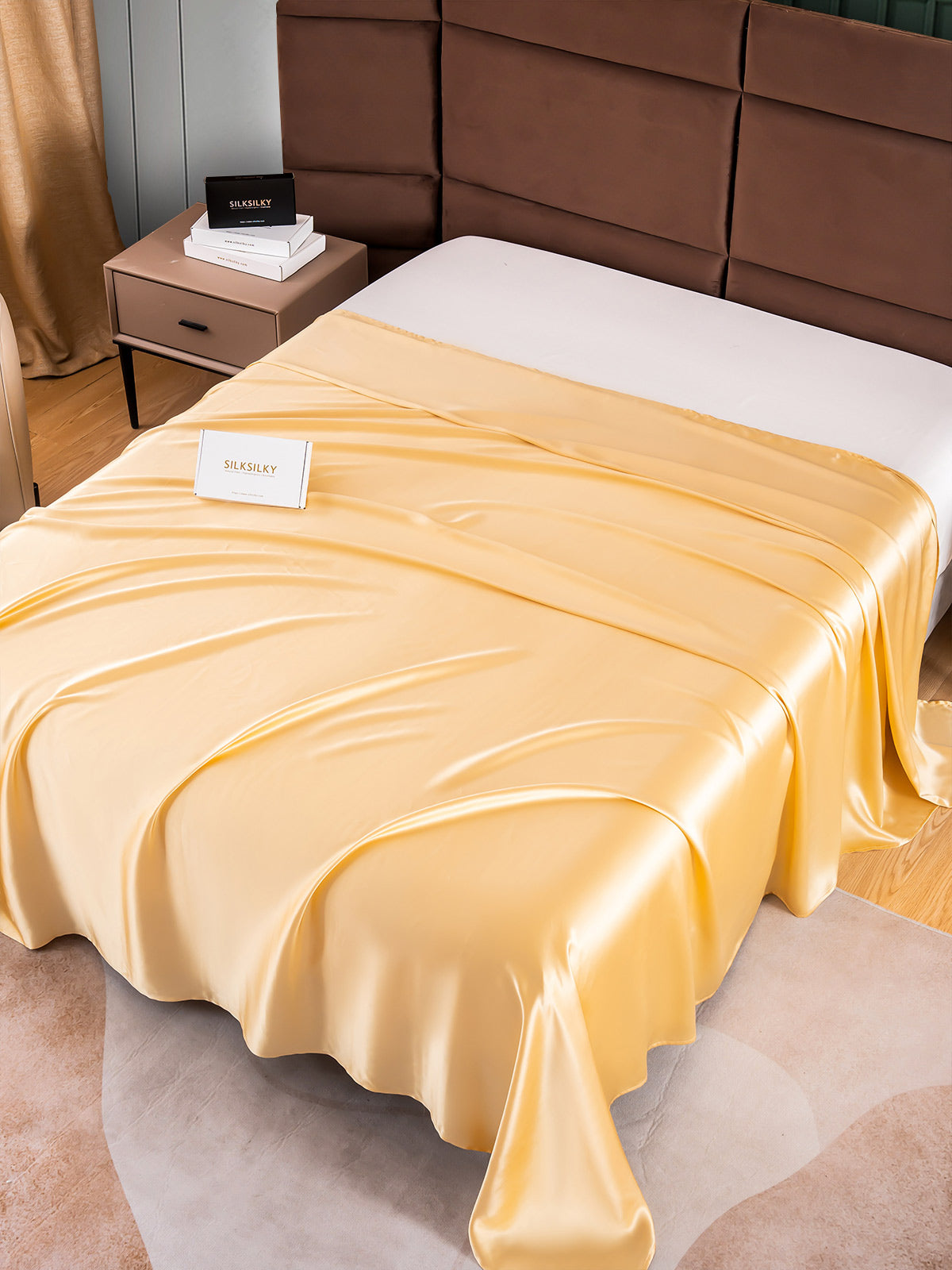 [Champán] SilkSilky-ES 25Momme Seda Pura Sheet 002