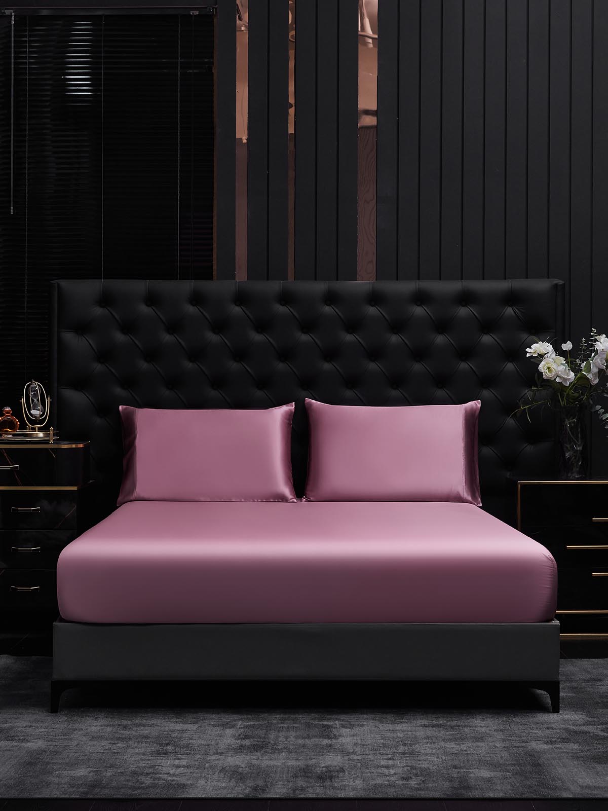 [Orquídea Malva] SilkSilky-ES 19Momme Seda Pura Bedding Set 002