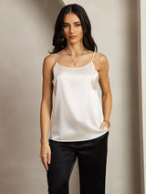 [Gris Claro] SilkSilky-ES Spaghetti Strap Top de tirantes 001