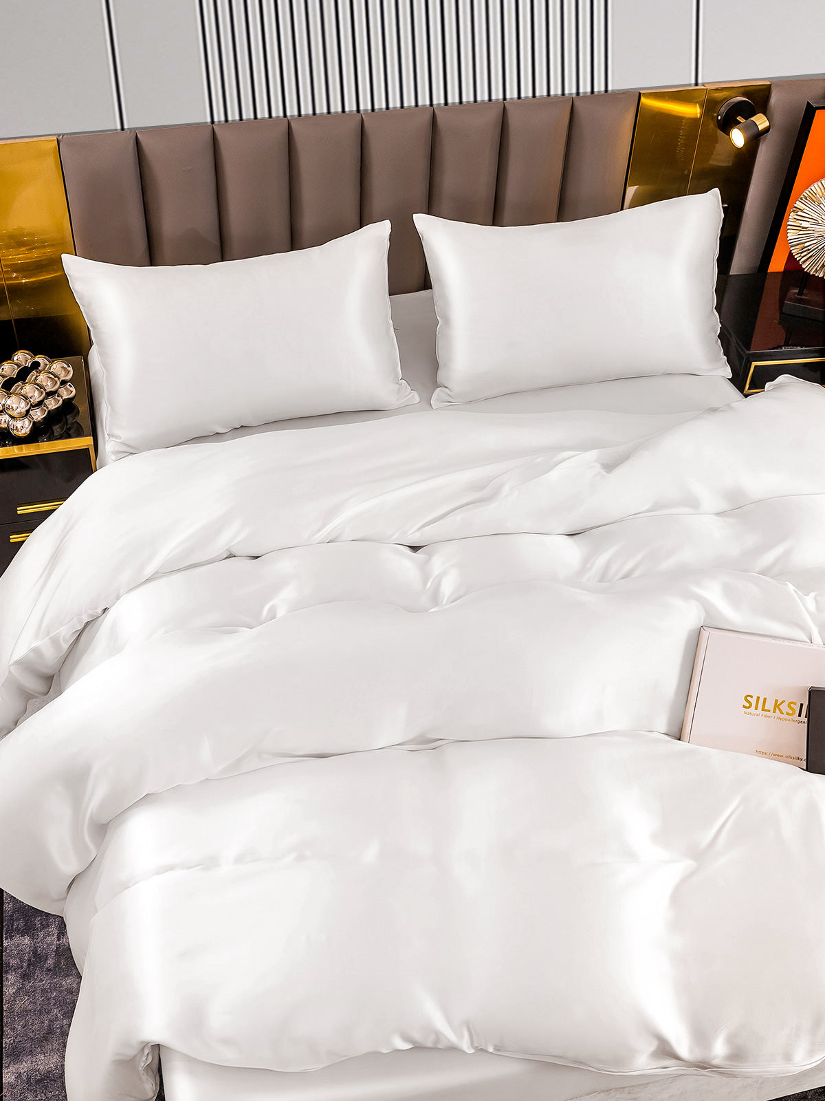 [Blanco] SilkSilky-ES 22Momme Seda Pura Bedding Set 006