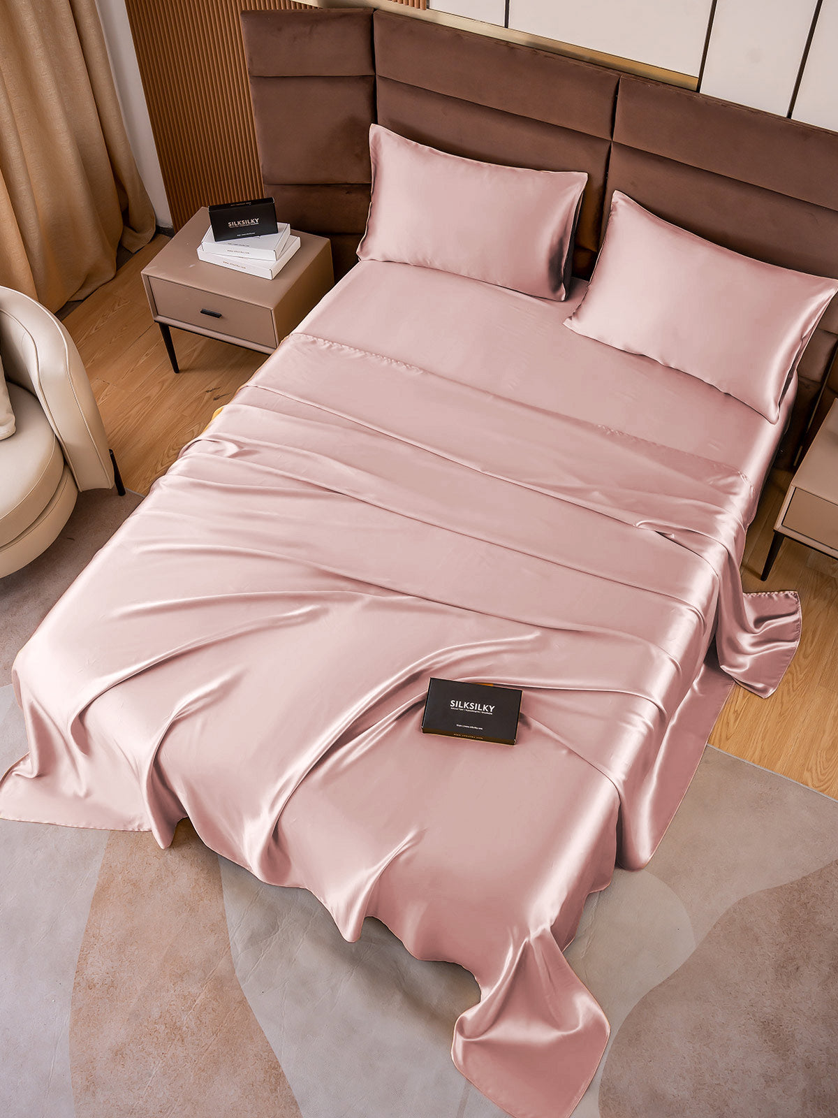 [Malva Pálido] SilkSilky-ES 19Momme Seda Pura Bedding Set 005