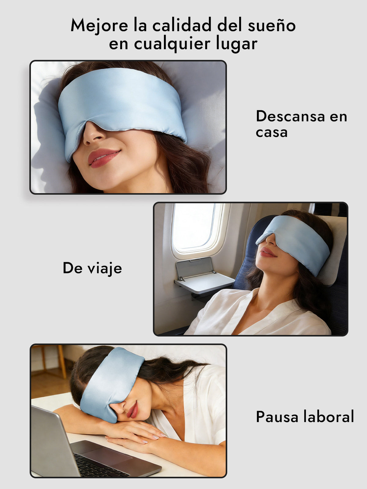 [Azul Claro] SilkSilky-ES 19Momme Pure Silk Eye Mask 006