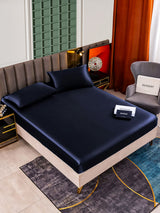 [Azul Oscuro] SilkSilky-ES 25Momme Juego de ropa de cama 001