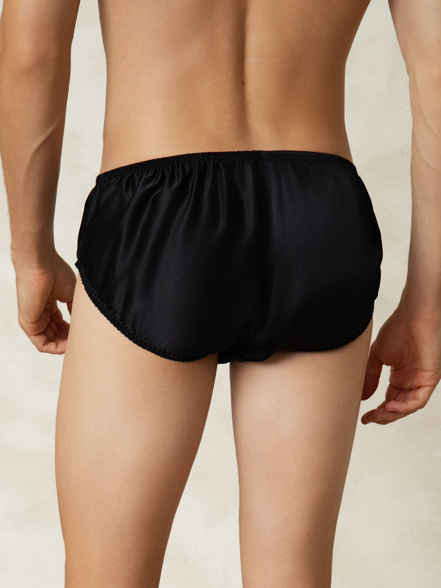 [Negro] SilkSilky-ES Seda Pura Mens Underwear 002