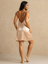 [Rosa Claro] SilkSilky-ES Spaghetti Strap V Neck Camisón 002