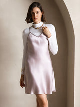 [Lavanda] SilkSilky-ES Spalline Sottili Cuello en V Vestido 004