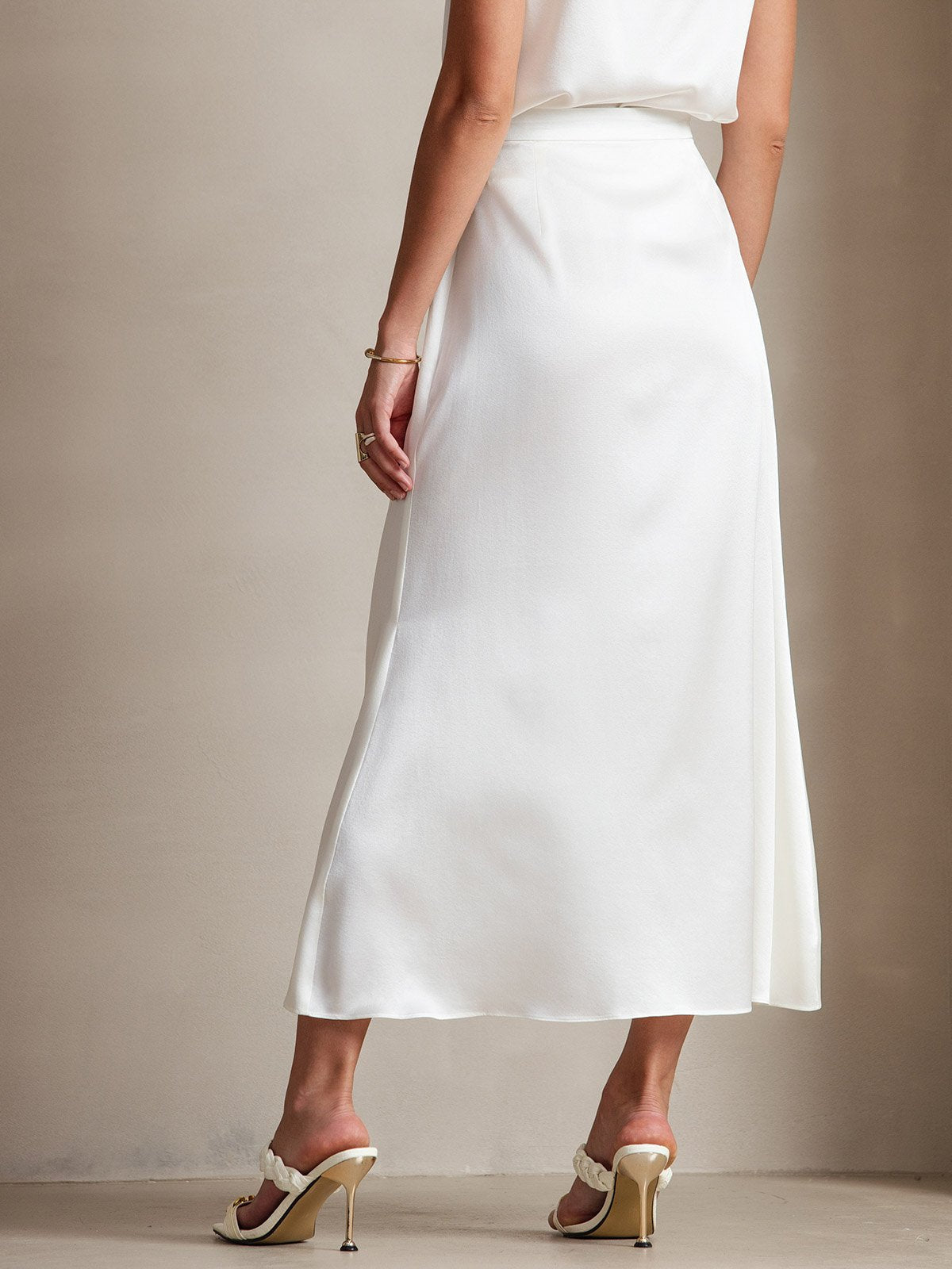 [Blanco] SilkSilky-ES 19Momme Falda 002