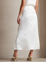 [Blanco] SilkSilky-ES 19Momme Falda 002