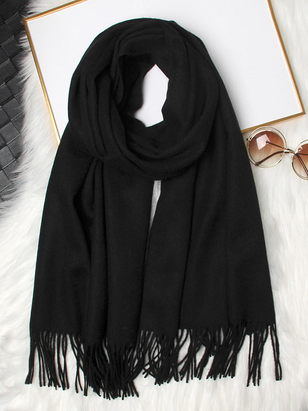 [Negro] SilkSilky-ES Lana Scarf 005