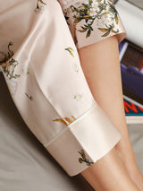 [Rosa Claro] SilkSilky-ES Long Sleeve Lapel Collar Pijamas de mujer 007