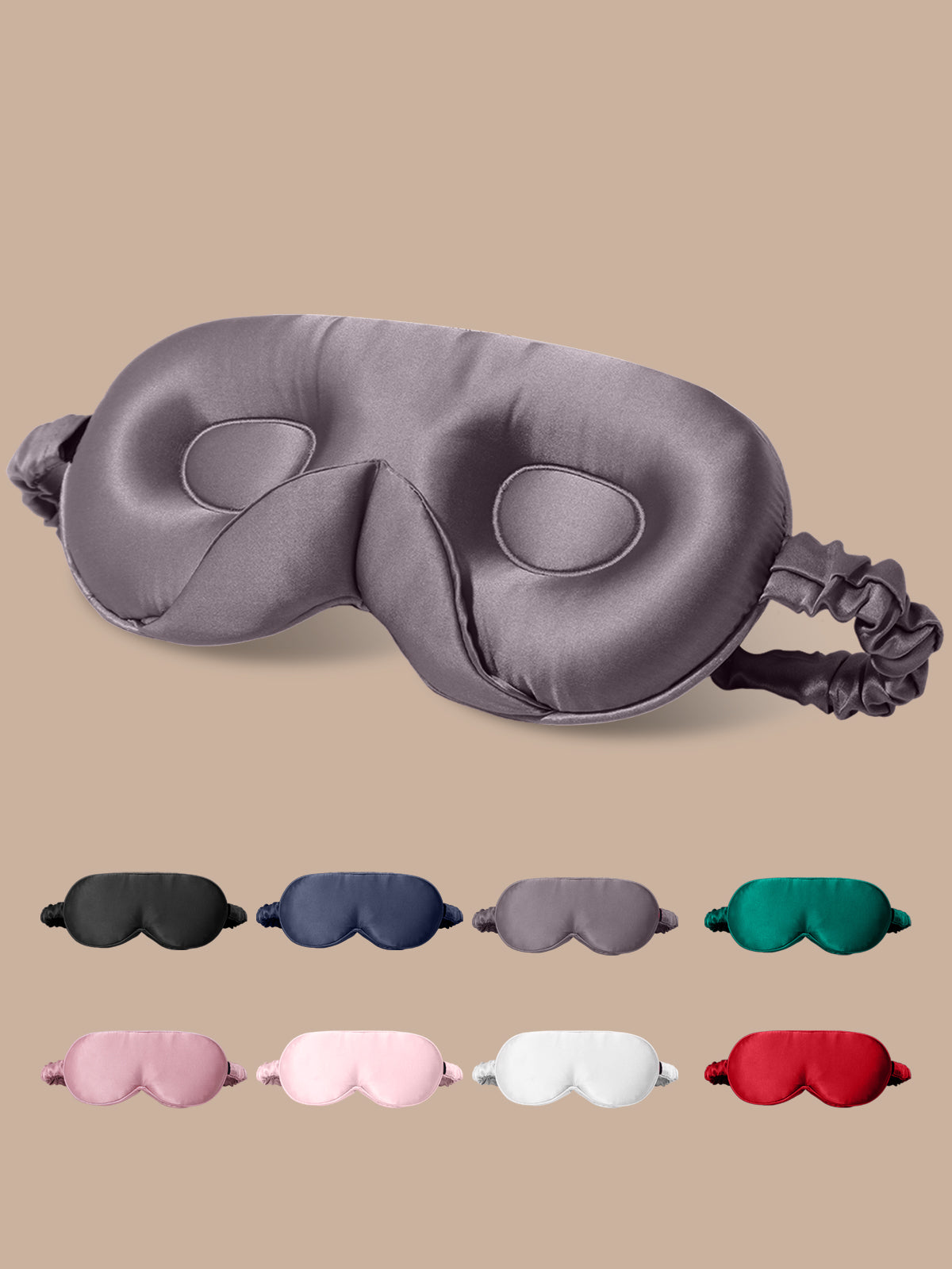 [Gris Oscuro] SilkSilky-ES Seda Pura Eye Mask 001