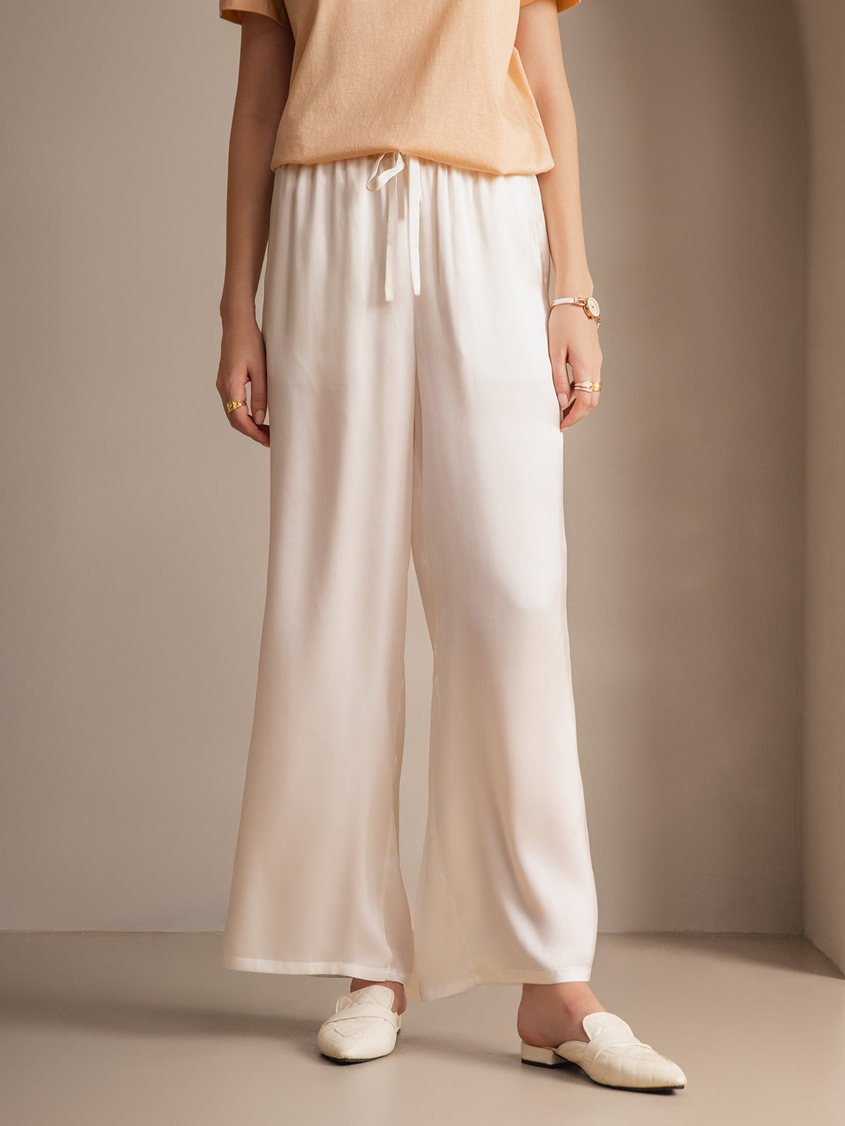 [Rosa] SilkSilky-ES Seda Pura Womens Pants 007