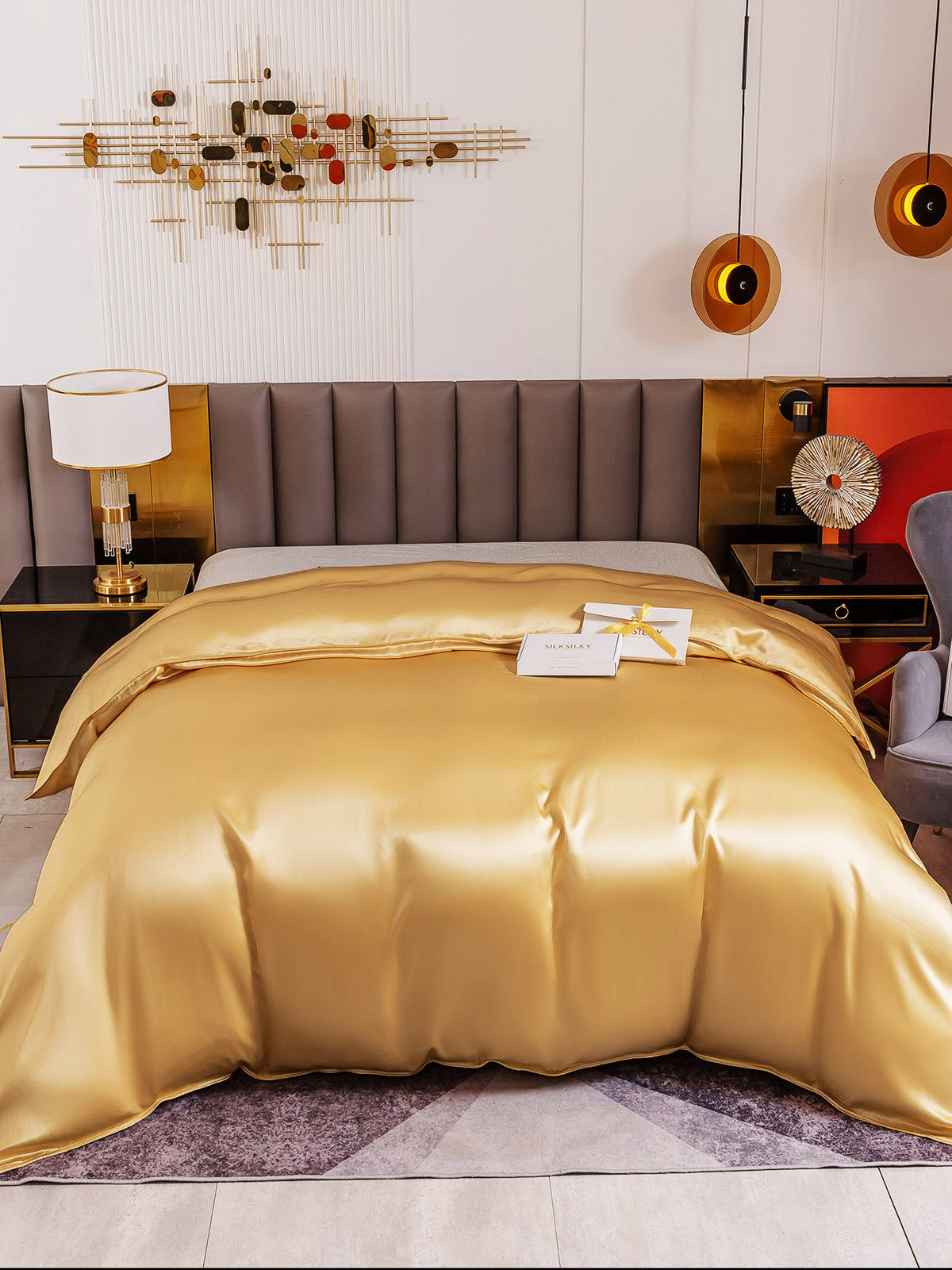 [Champán] SilkSilky-ES 19Momme Seda Pura Duvet Cover 002