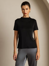 [Negro] SilkSilky-ES Short Sleeve Camisetas de Mujer 003