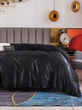 SilkSilky ES 19Momme Seda Pura Duvet Cover Negro 003