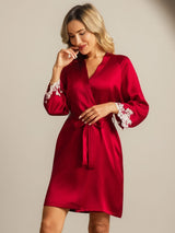 [Vino] SilkSilky-ES 3/4 Sleeve Bata de mujer 003