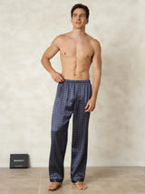 [Ginkgo Azul Marino] SilkSilky-ES Mens Sleep Bottoms 004