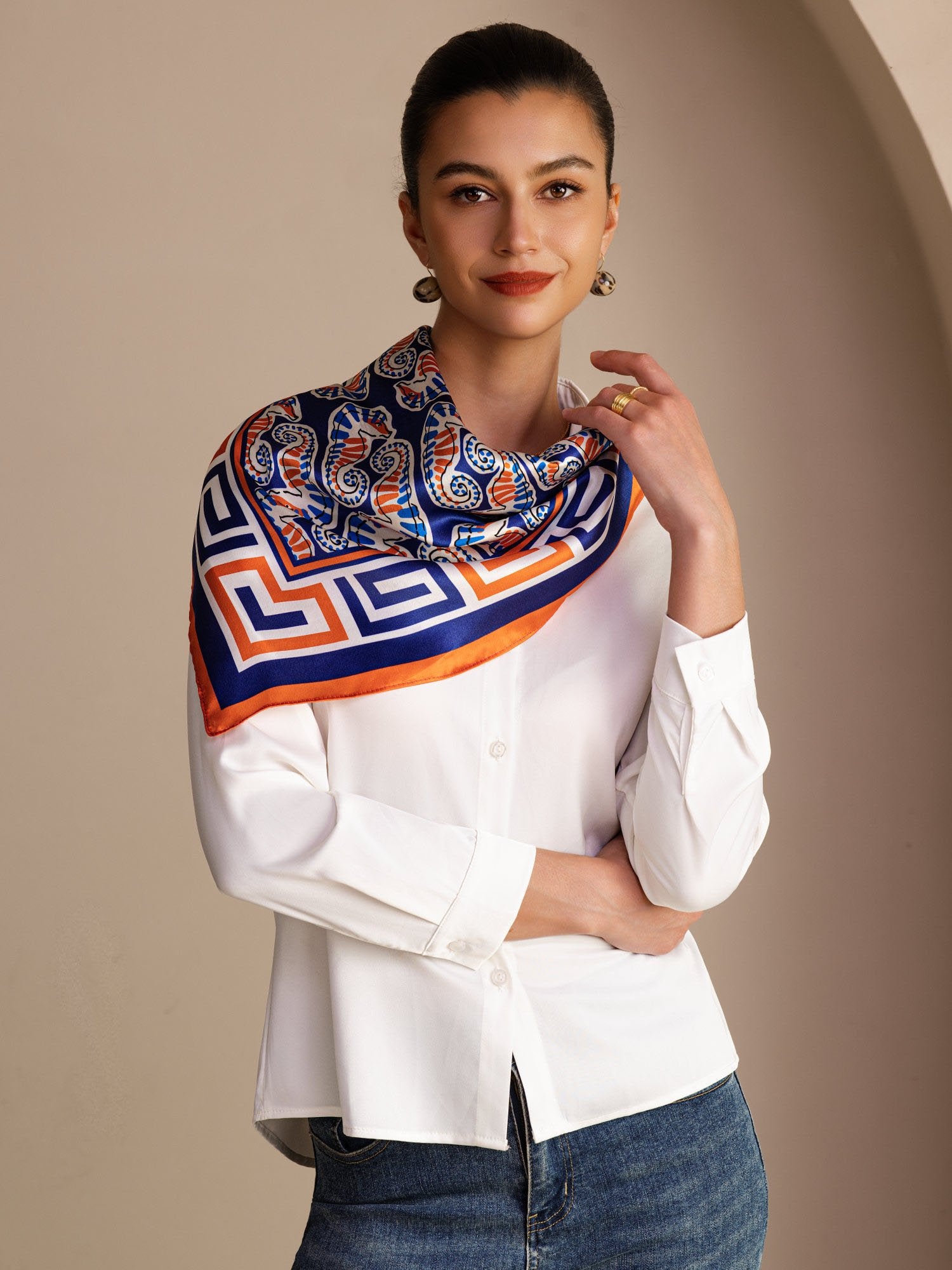 [Caballito de Mar Marino] SilkSilky-ES Scarf 002