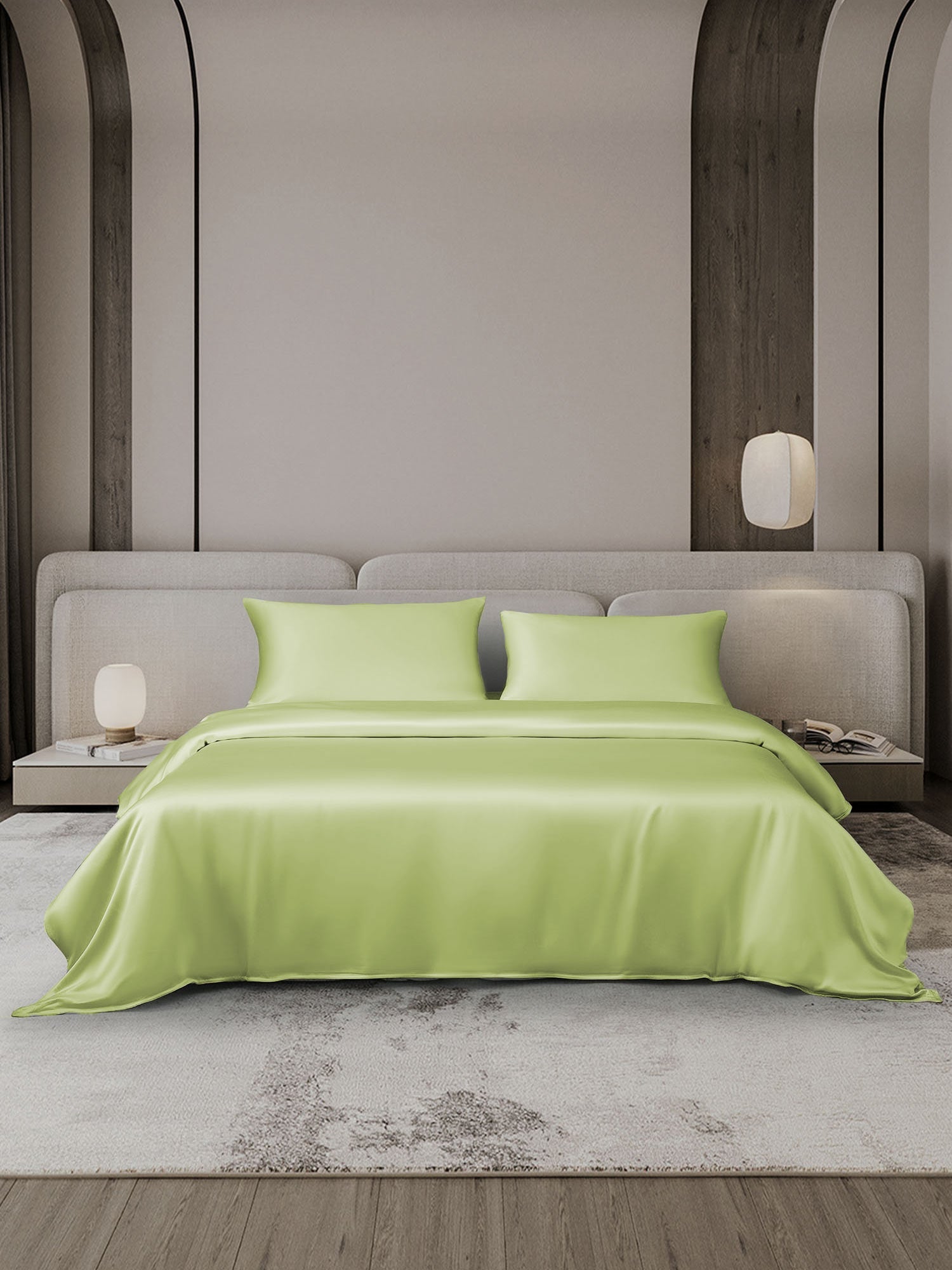[Menta Verde] SilkSilky-ES 19Momme Juego de ropa de cama 002