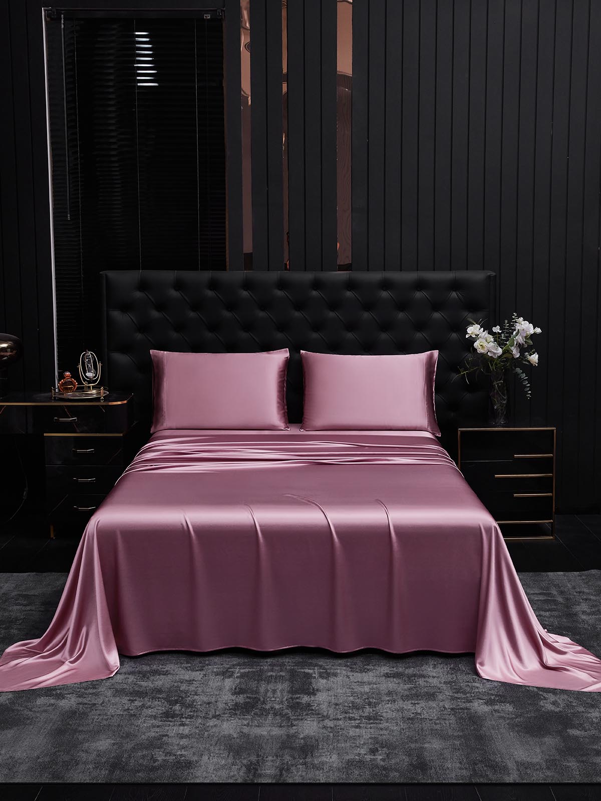 [Malva Pálido] SilkSilky-ES 19Momme Juego de ropa de cama 001