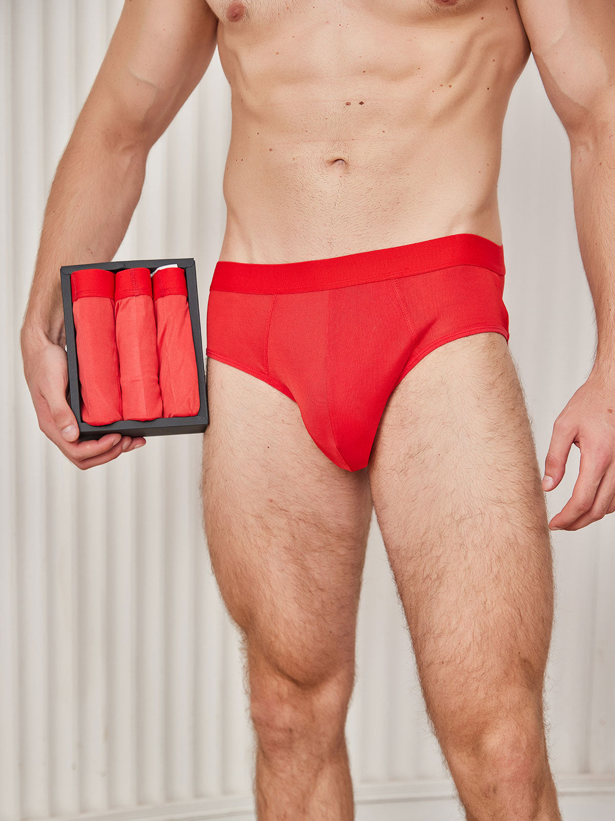 [Rojo] SilkSilky-ES Seda Pura Mens Underwear 001
