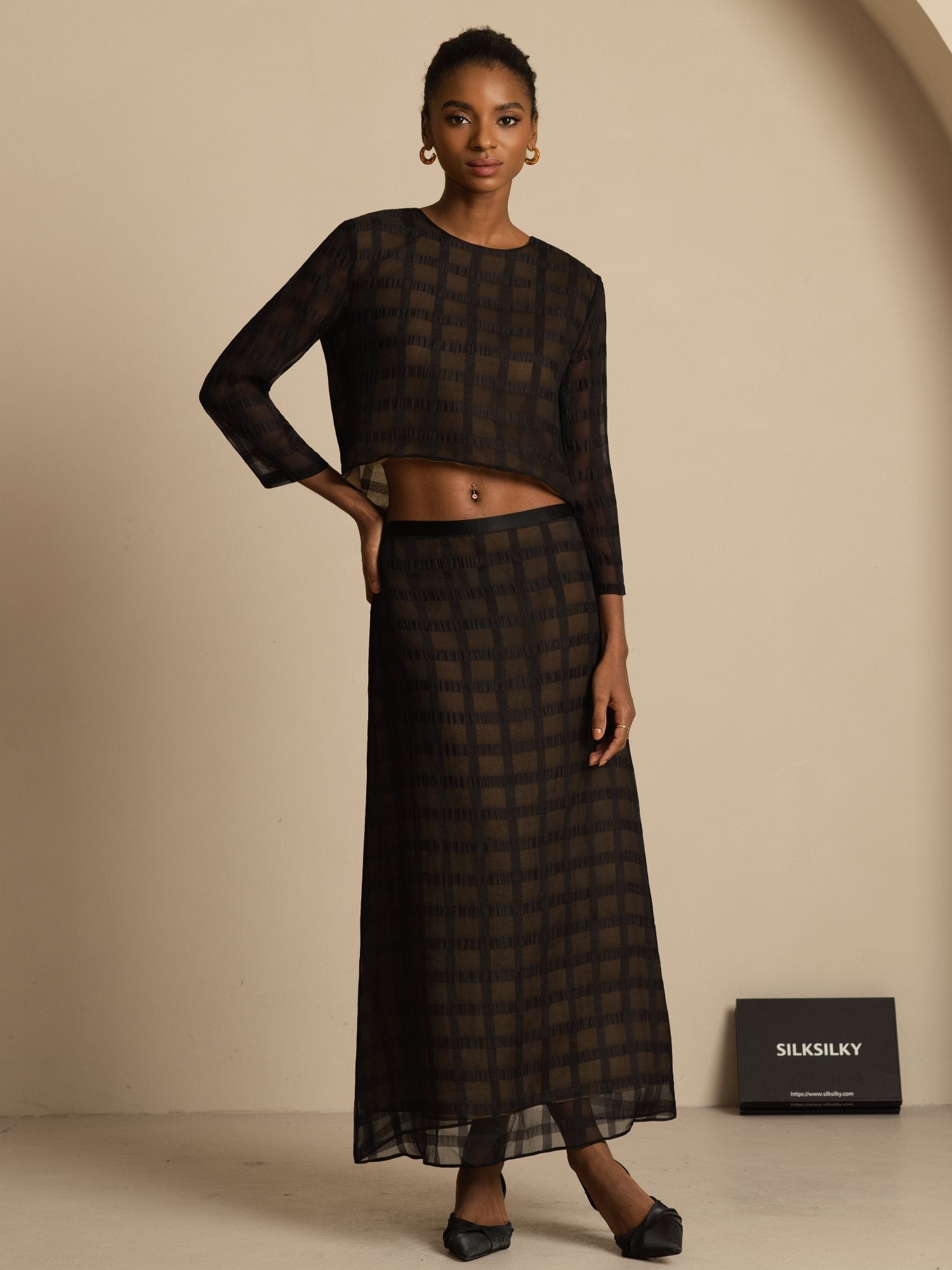 [Negro] SilkSilky-ES Blouse 008