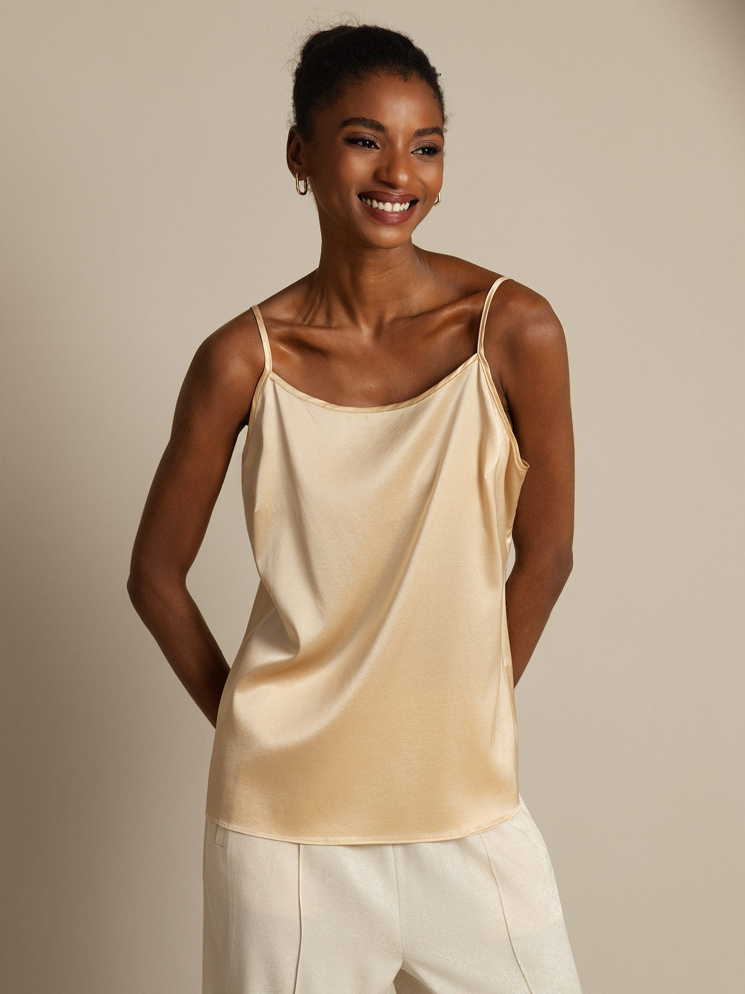 [Champán] SilkSilky-ES 19Momme Seda Camisoles 006