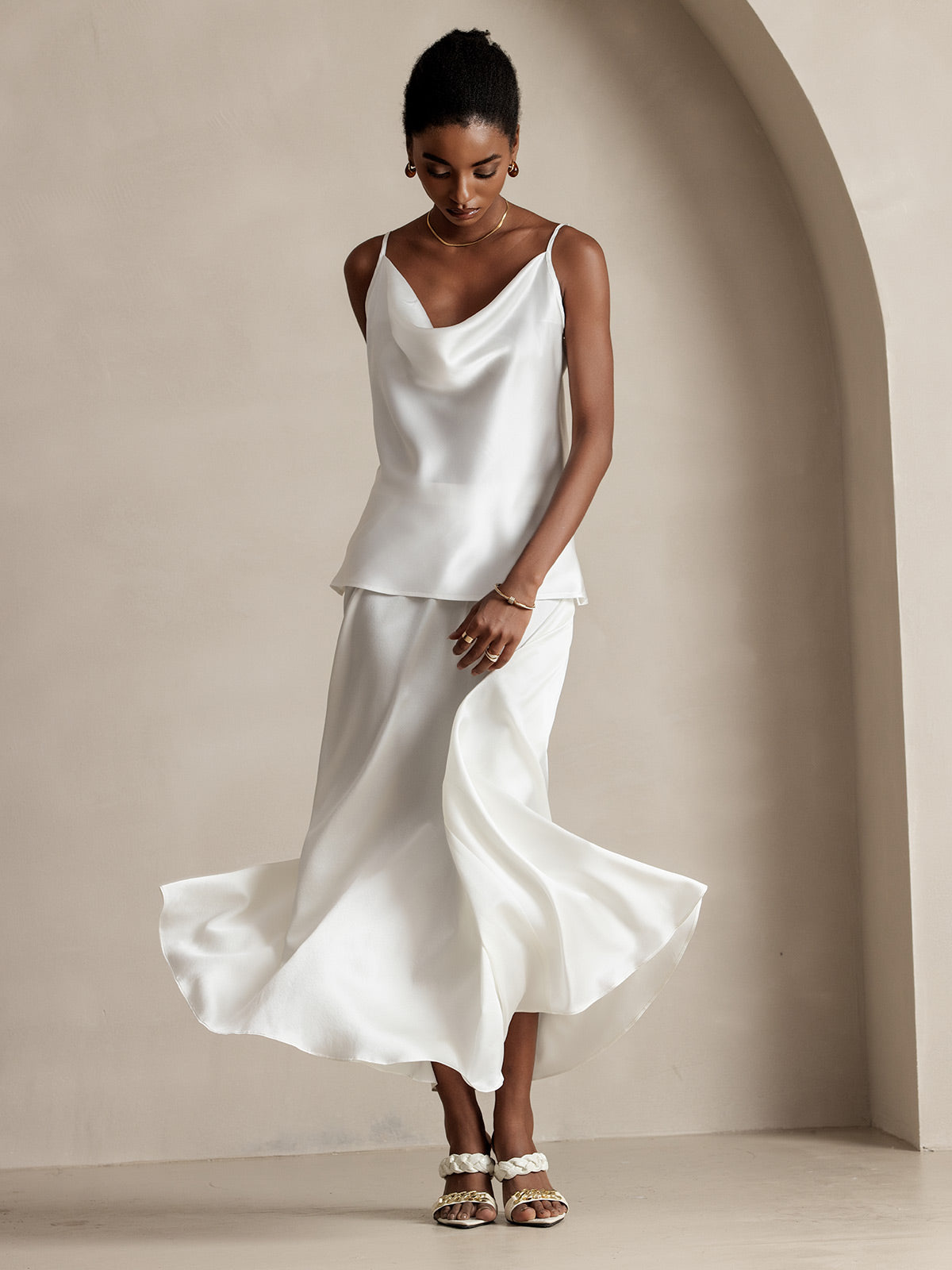 [Blanco] SilkSilky-ES 19Momme Seda Skirt 007