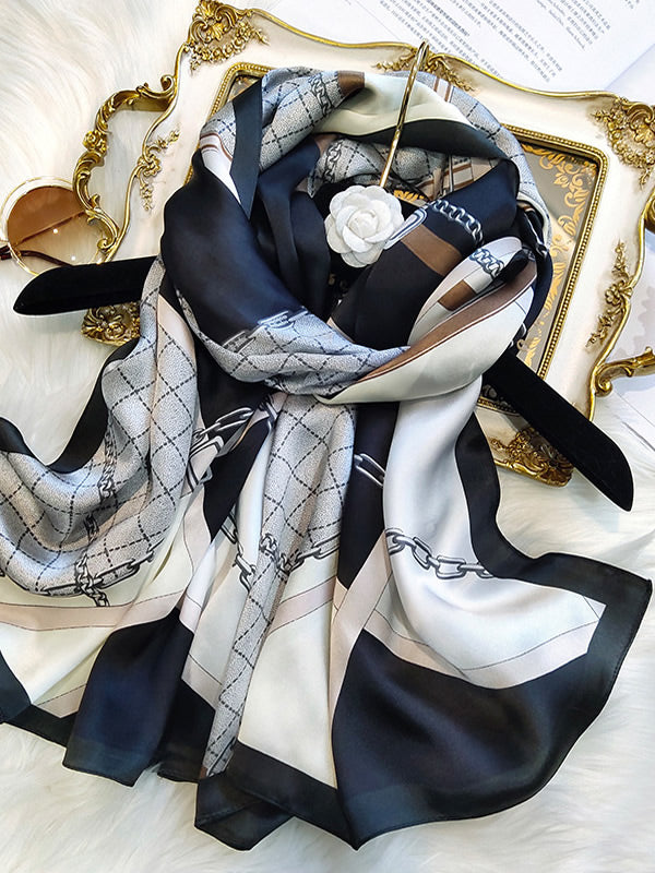 SilkSilky ES Seda Pura Scarf Negro 001