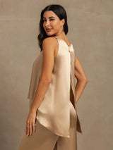 [Champán] SilkSilky-ES Sleeveless Scoop Neck Top de tirantes 002