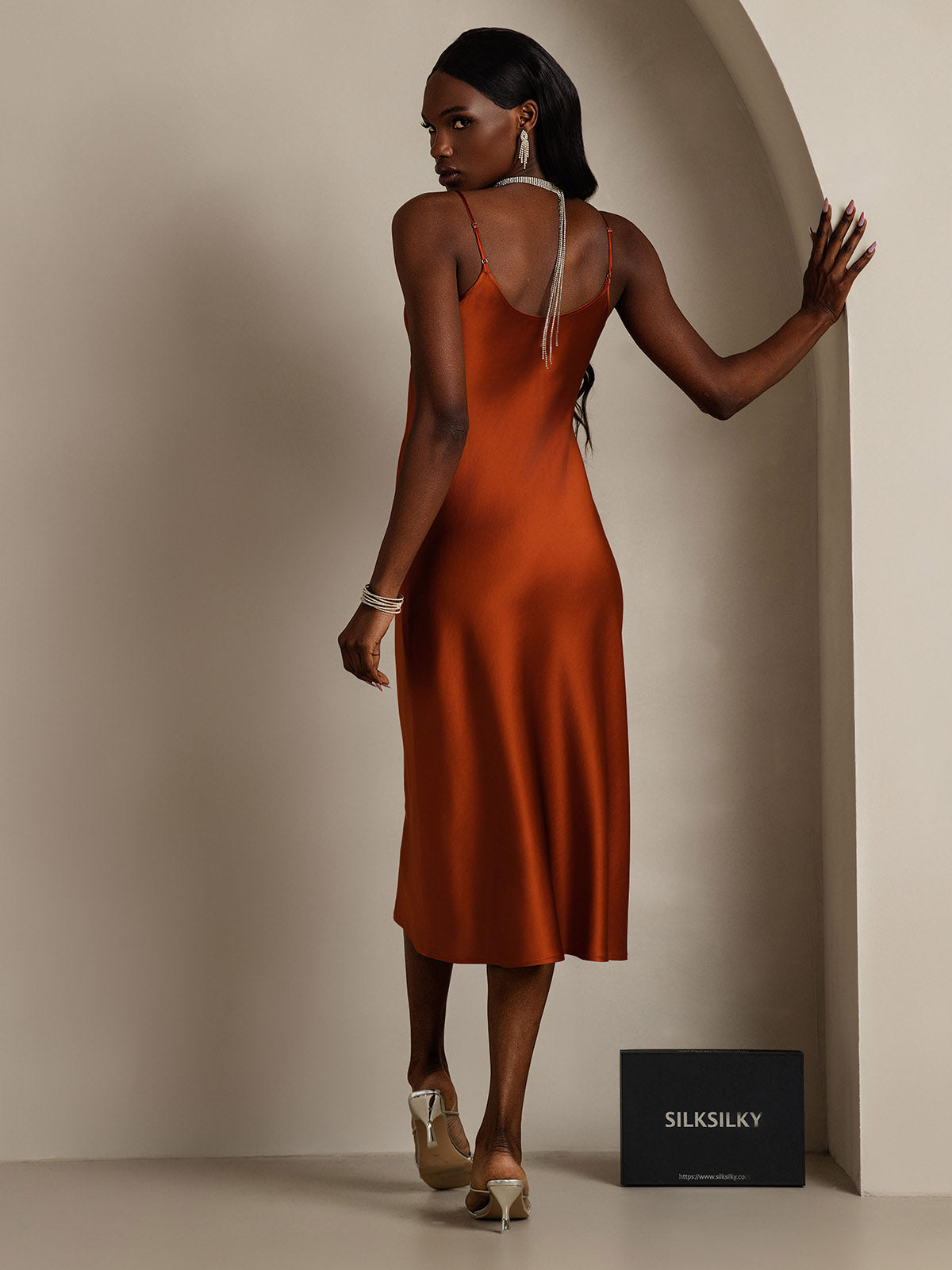 [Caramelo] SilkSilky-ES Seda Pura Dress 002