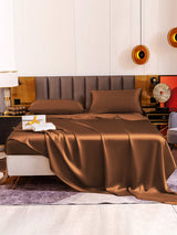 [Café] SilkSilky-ES 19Momme Juego de ropa de cama 005
