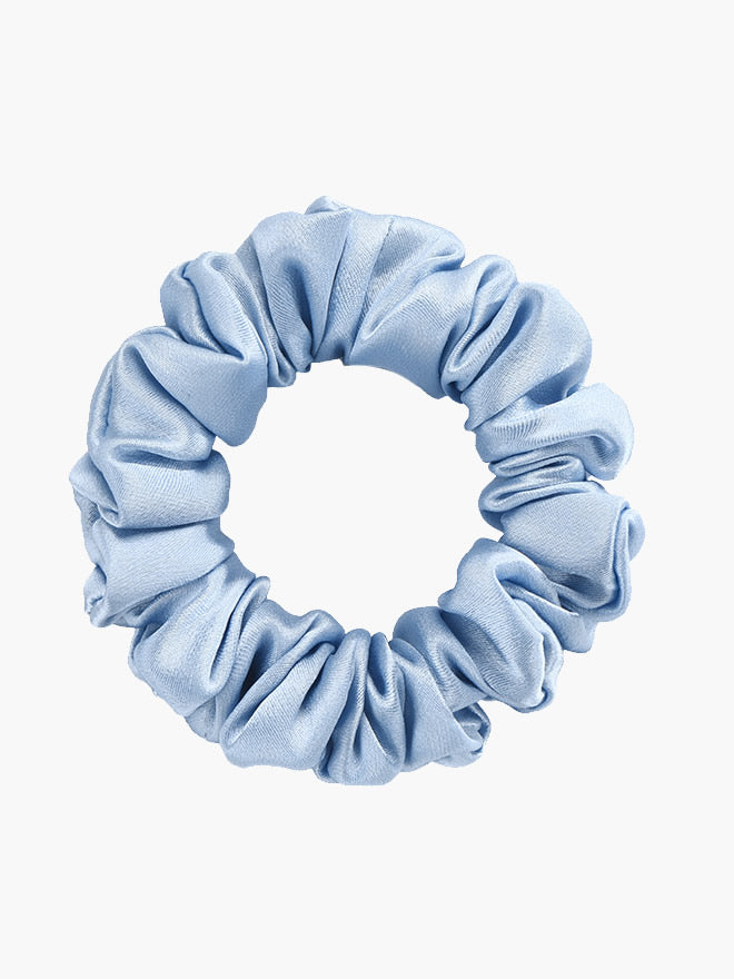 [Azul Claro] SilkSilky-ES 19Momme Seda Pura Scrunchie 004