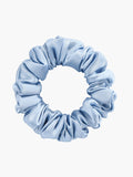 SilkSilky ES 19Momme Seda Pura Scrunchie Azul 004