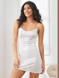 SilkSilky ES Silk Knitted Sleeveless Nightgown Blanco 004