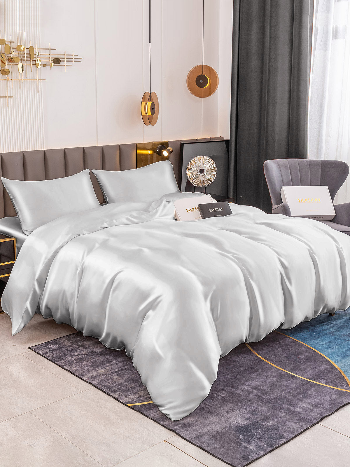 [Plata] SilkSilky-ES 19Momme Seda Pura Bedding Set 002