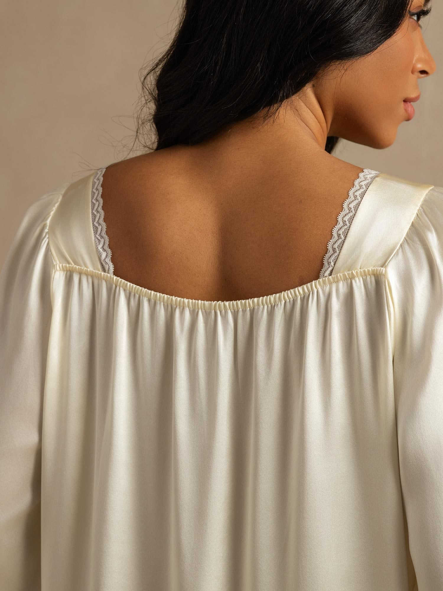 [Blanco] SilkSilky-ES Seda Pura Nightgown 005