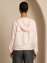 [Rosa] SilkSilky-ES Manga larga Cuello Alto Chaqueta de mujer 002