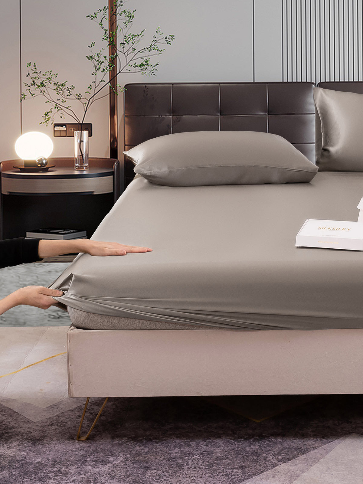 [Gris] SilkSilky-ES 22Momme Seda Pura Bedding Set 006