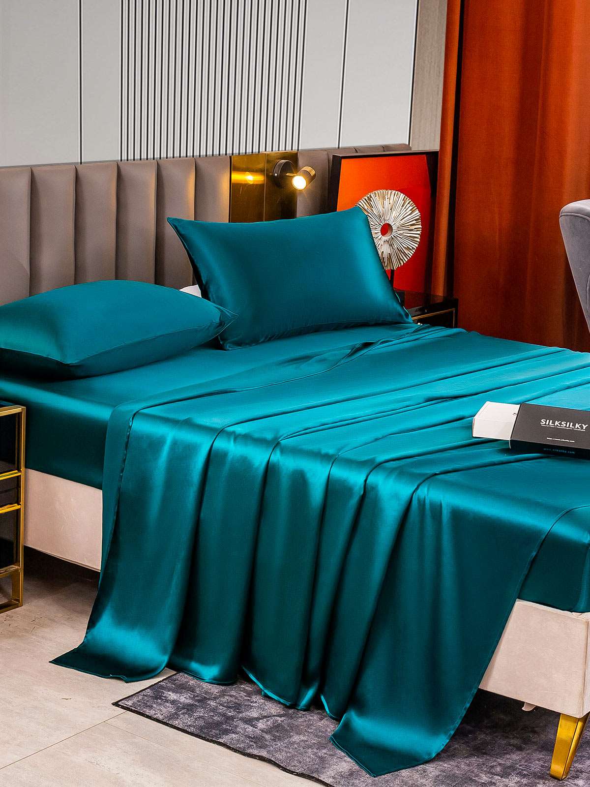 [Azul Real] SilkSilky-ES 22Momme Seda Pura Bedding Set 003