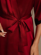 [Vino] SilkSilky-ES Half Sleeve Bata de mujer 005